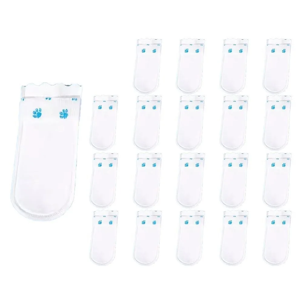 20Pcs Adjustable Straps Dog Boots Dustproof Disposable Dog Paw Protection Foot Covers Non-woven Fabric Pet Supplies