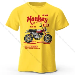 Vintage Hand - Drawn Motorcycle Graphic Cotton Tee - Unisex Retro Biker Style Shirt - XXXL (Yellow)