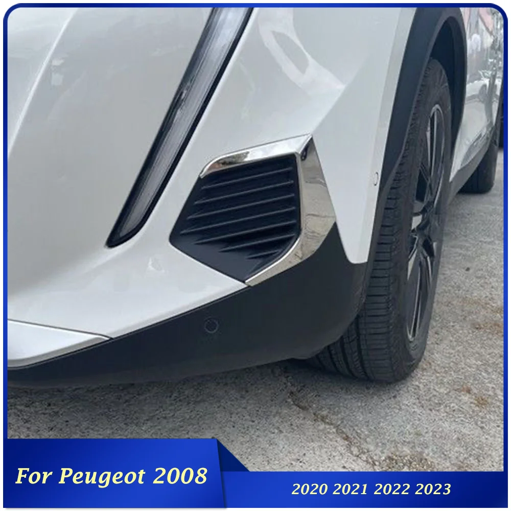 Misura Per Peugeot 2008 Fendinebbia Anteriore Trim Cover Abs Chrome Head Fendinebbia Cover Protector 2020 2021 2022 2023