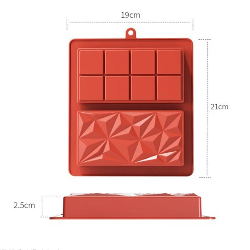 1pc Dubai Chocolate Bar Mold Deep Dubai 1 Inch Pistachio Silicone Thick Mold For Stuffed Bear, Large Candy Bar Mold for Filling