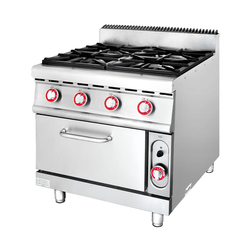 Commercial Electric Stainless Steel LPG Gas Stove With Oven Built-In Ceramic Surface For Household And Commercial Cooking