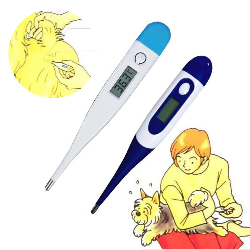 Professional Led Pet Dog Cat Electronic Thermometer Safe Wet Dry Thermometer Veterinary