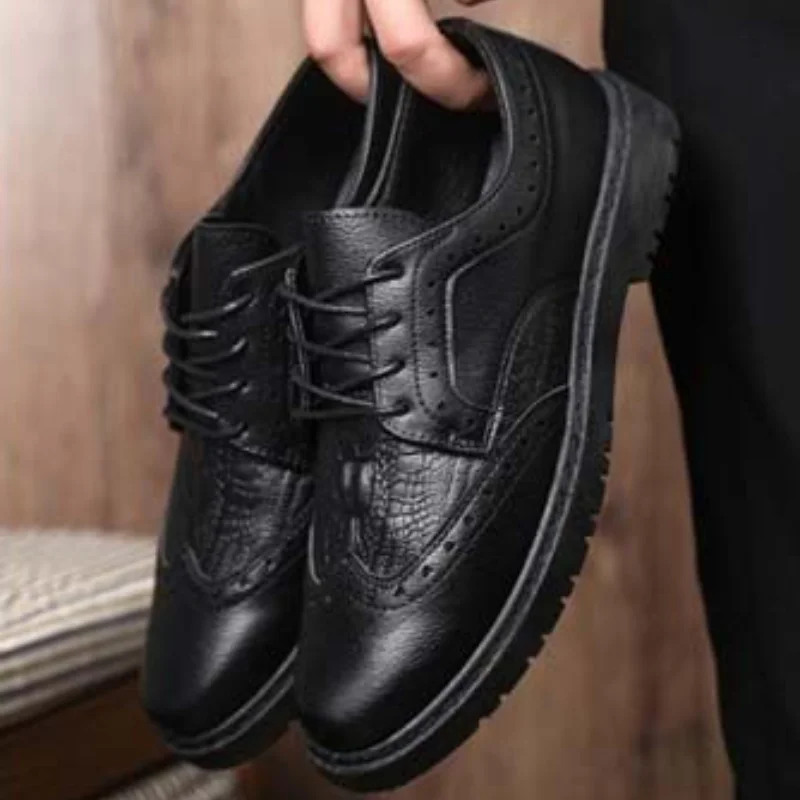 Dress Shoes New In Male Casual Shoe Brogue Men's Leather Business Formal Shipping Free Cheap Clearance Low Price Delivery Adults
