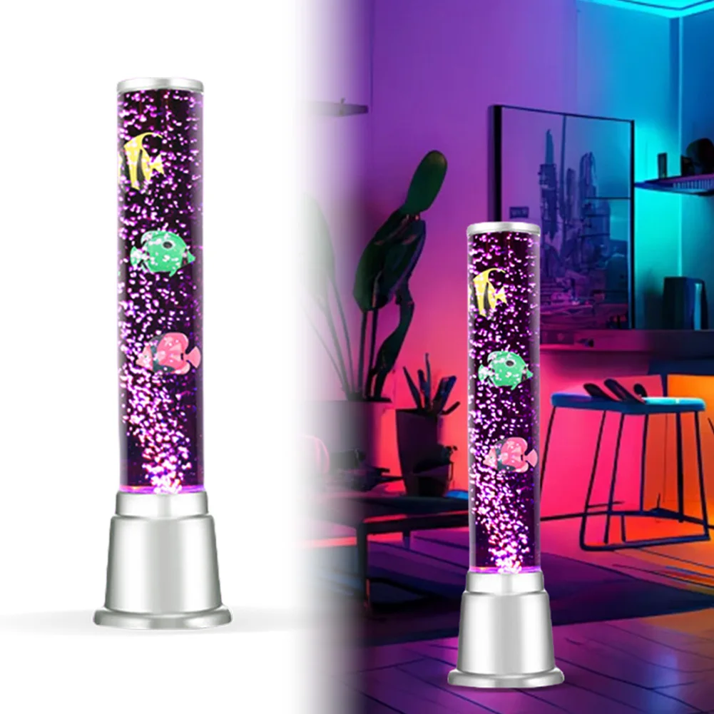 LED Bubble Fish Lamp Color Changing Multi-Color Fish Light Artificial Fish Tank Lamp for Home Desk Bedroom