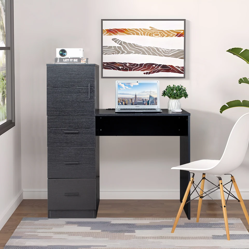 Melamine Embossed Computer Desk with USB Ports