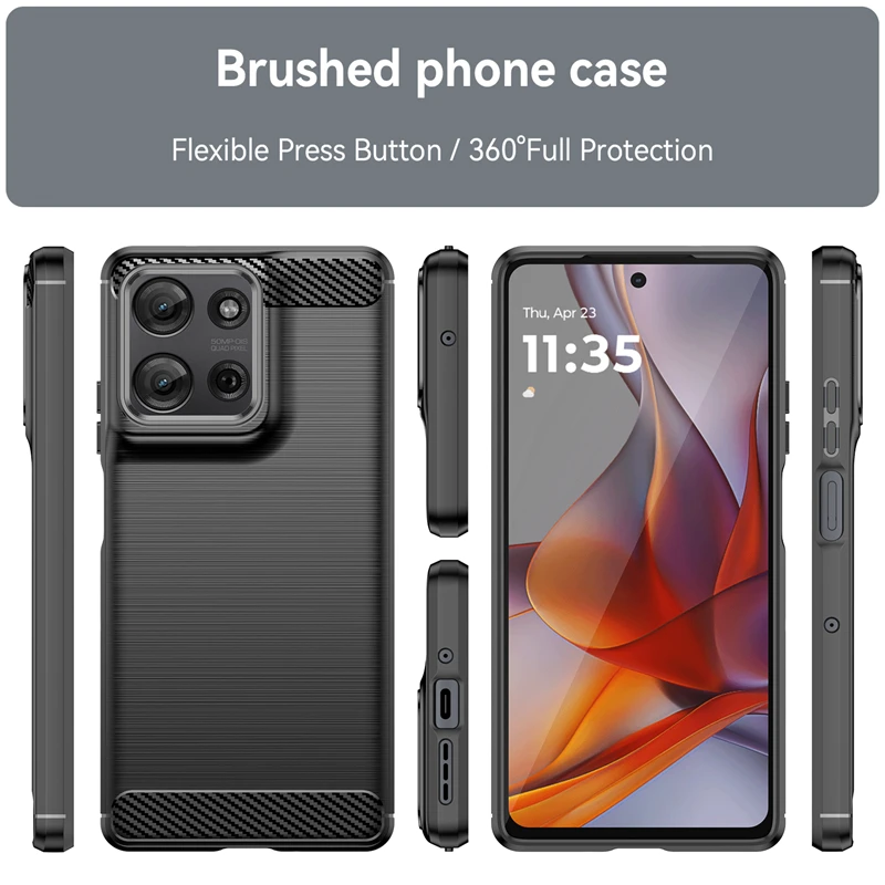 Carbon Fiber Shockproof TPU Phone Case - Sleek Protective Back Cover