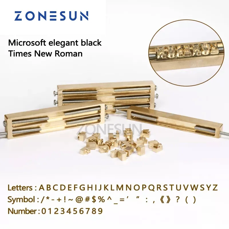 ZONESUN Brass letter,CNC engraving mold,hot foil stamp,number,alphabet mold,symbol customized font,DIY leather embossing die cut