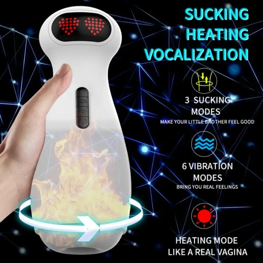 

Male Penis Automatic Sucking Heated Real Vaginal Masturbation Cup Oral Masturbation Adult Sex Toy for Male Adult Masturbator Toy