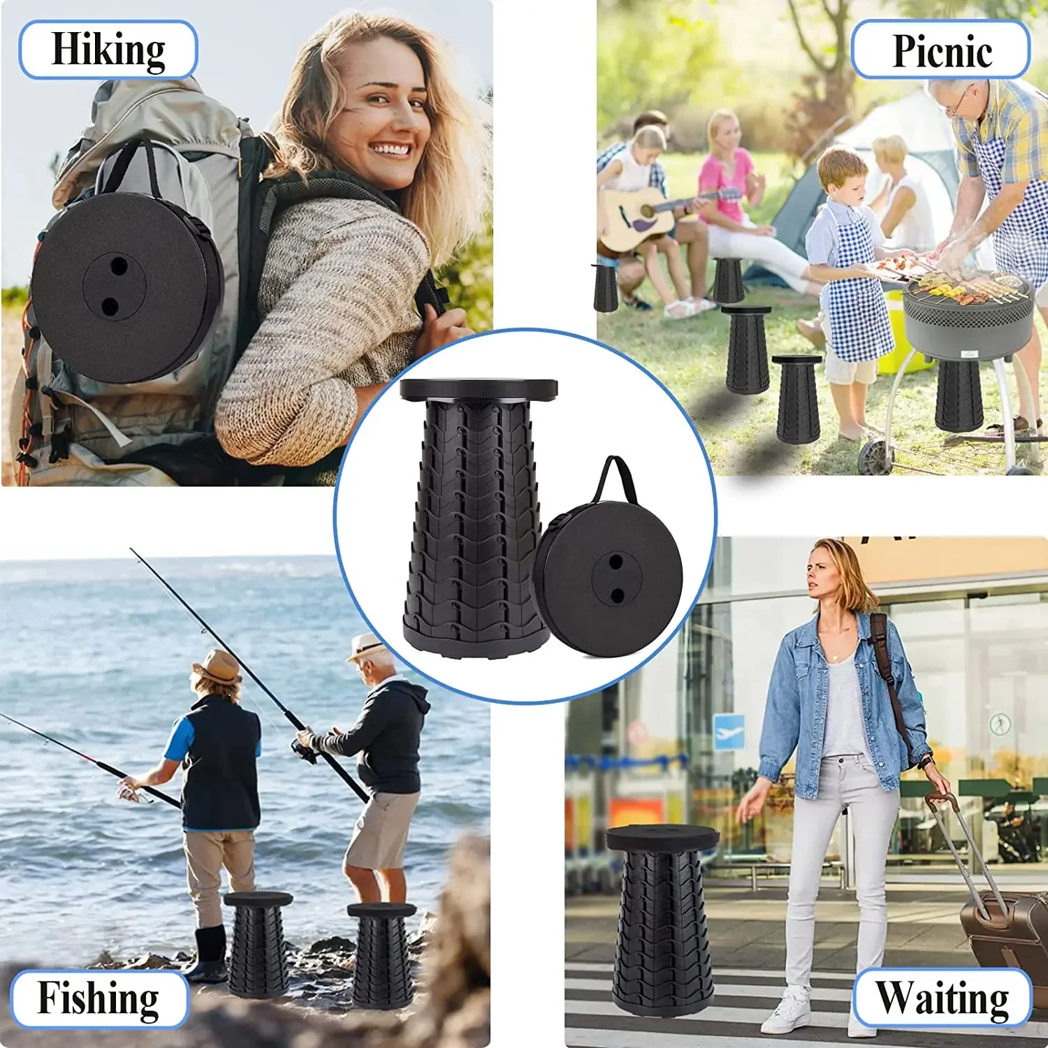 Folding Stool Folding Chair Retractable Folding Stool Portable Telescopic Chair