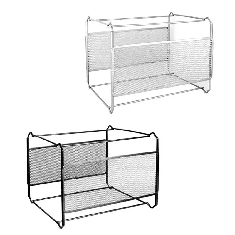 File Folder Box Mesh Metal Foldable A4 File Crate Folder Bin Hanging File Organizer Note books Hang Folders For Office Workers