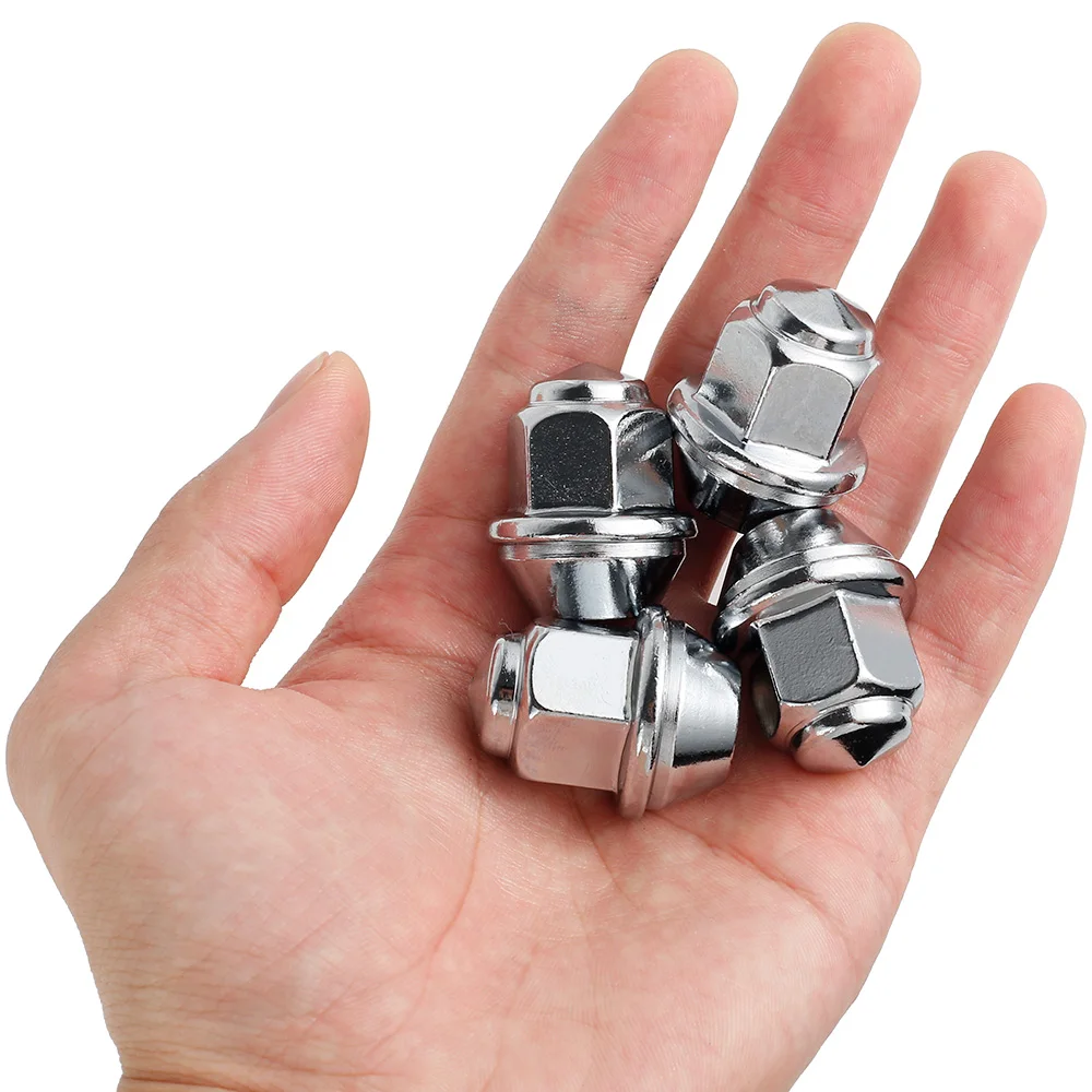 20Pcs Wheel Nuts For Ford Wheels M12x1.5 19mm Hex Wheel Nuts 60 Degree Taper Carbon Steel Plated Replacement 1678260