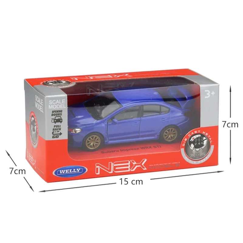 WELLY 1:36 스바루 lmpreza WRX STI 럭셔리카 로고 시뮬레이션 합금 자동차 모델 공예 장식 컬렉션 장난감 도구 선물