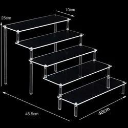 Sleek Black Acrylic Multi-Tier Display Stand for Collectibles and Décor (5 tier 40x10)