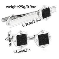 Fashion Men's Accessories Starry Sky Geometric Hexagonal Cufflinks Shirt Tie Clip Business Party Jewelry Promotion Souvenir Gift 3