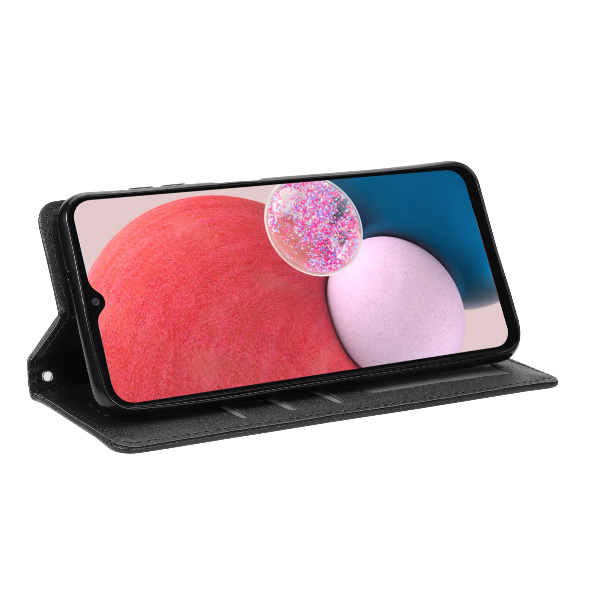Premium PU Leather Flip Wallet Cover with Card Slots