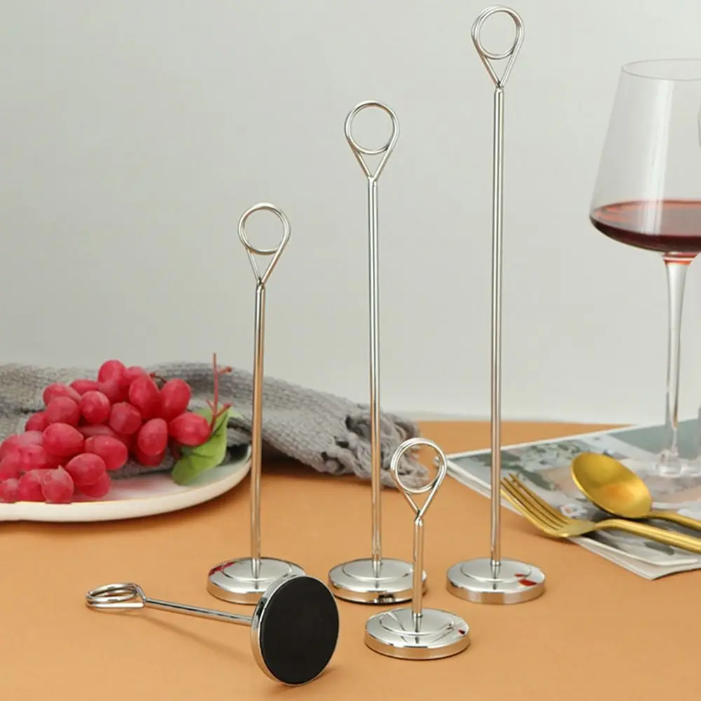 Stainless Steel Round Note Clip Photo Holder for Desk