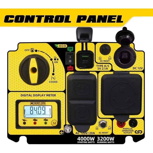 4000W Portable Inverter Generator Gas Powered Quiet RV Ready 1