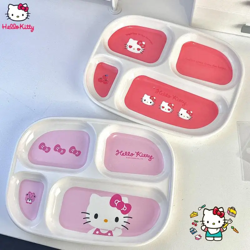 Sanrio Hello Kitty Kawaii Plate Anime Household Complementary Food Dish