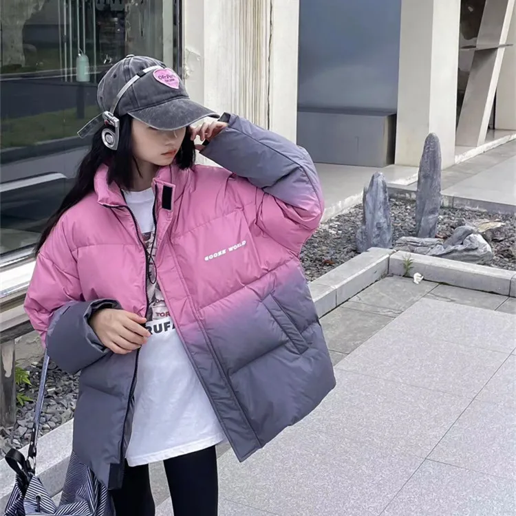 Winter Boys Girls Stand up collar gradient down jacket Child Warm Coat 4-14 Outerwear
