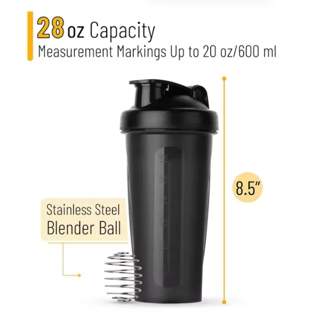 600ML 20Oz Protein Shaker Plastic Portable Bottle For Fiess Enthusiasts Athletes Leak Proof Drink Shaker Cup 5