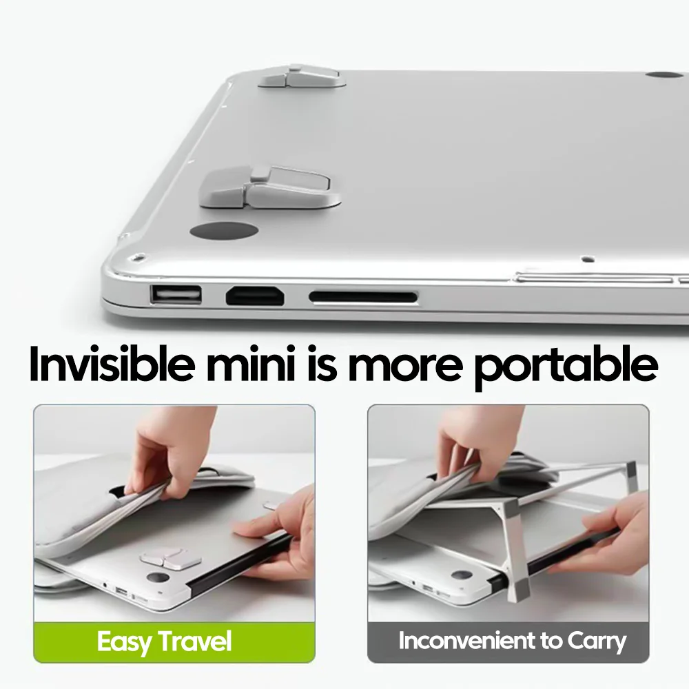 휴대용 노트북 스탠드 2PCS 조정 가능한 접이식 브래킷 노트북 라이저 태블릿 Macbook 노트북 홀더 다리 용 냉각 스탠드