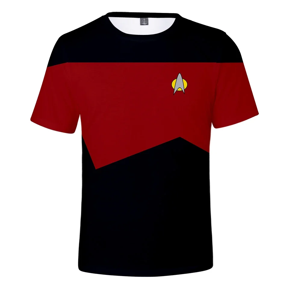 Star Trek Little Rocket 남녀공용 3D 프린트 상의, 길거리 역할 놀이 아동용 심플한 O-넥 반팔, 오버사이즈 티셔츠