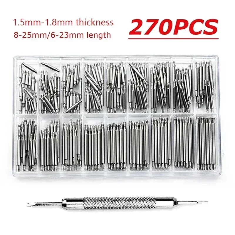 Premium Stainless Steel Spring Bars Set - Durable Watchband Repair Tools with Assorted Lengths and Diameters