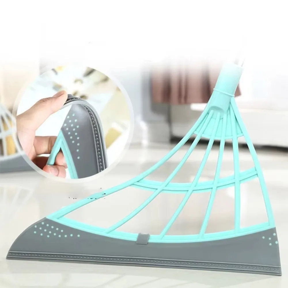 Lazy Broom Silicone Broom Water Stain Remover Window Groove Cleaning Magic Wiper Stainless Scraper Flexible Floor Scraper