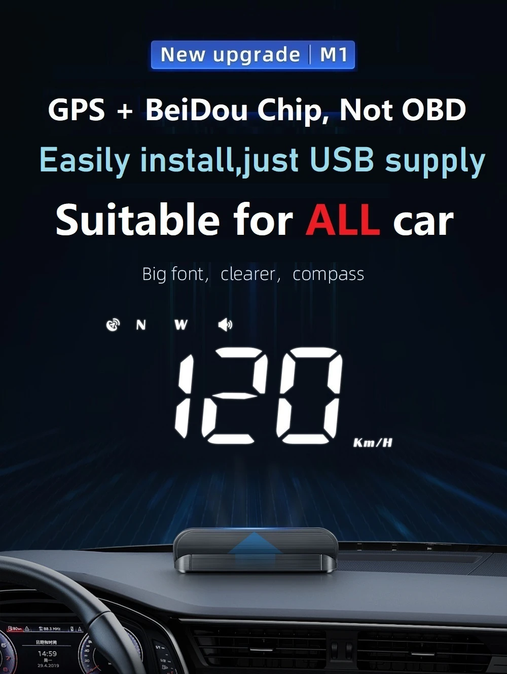Hud Headup Display Gps Hud Display Navigation Gps Hud Speedometer Car