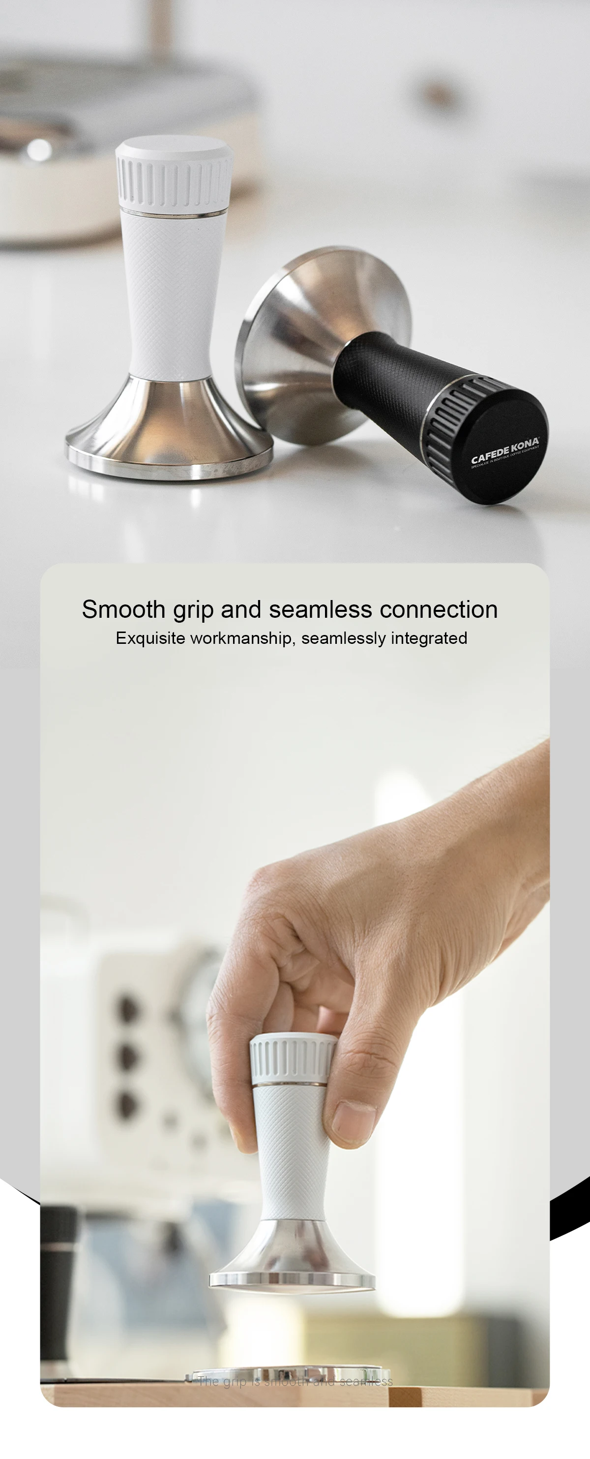 Description Picture 6 of itemCAFEDE KONA Coffee Tamper With Distributor Needle Stainless Steel Espresso Pressing Hammer Stirrer Distributor Leveler Tool