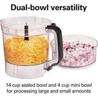 Hamilton Beach Stack & Snap Food Processor and Vegetable Chopper, BPA Free, Stainless Steel Blades, 14 Cup + 4-Cup Mini Bowls 2