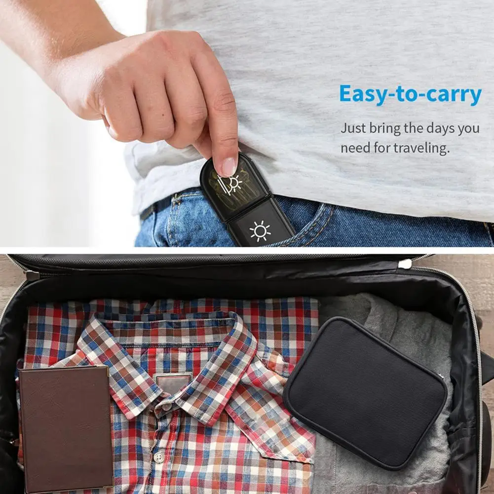 

Portable Travel Tablet Case Independent Division Eco-Friendly Compartmentalized Pill Box Travel-sized Small Pill Box