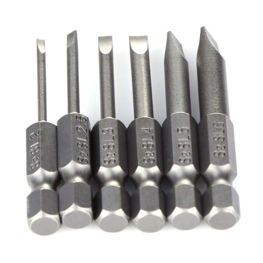 

50mm Magnetic Screwdrivers Bit Flat Head Slotted Tip Electric Power Repair Hand Tools SL 2 2.5 3 4 5 6 Alloy Steel 2.0-6.0mm