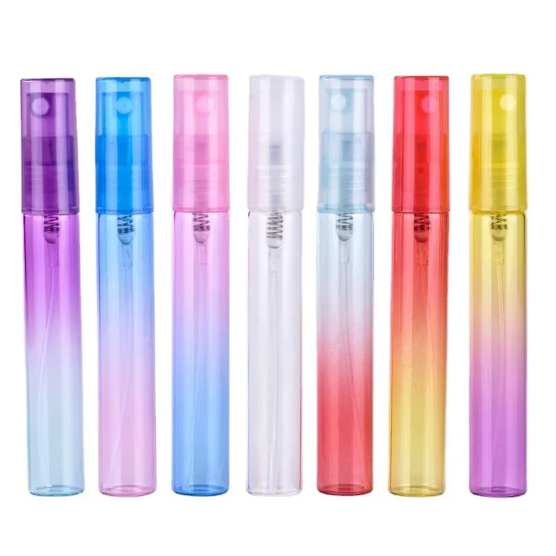 6pcs 8ML Mist Spray Bottle Gradient Glass Perfume Bottle Atomizer Portable Essential Oil Spray Bottles Vials Cosmetic Container