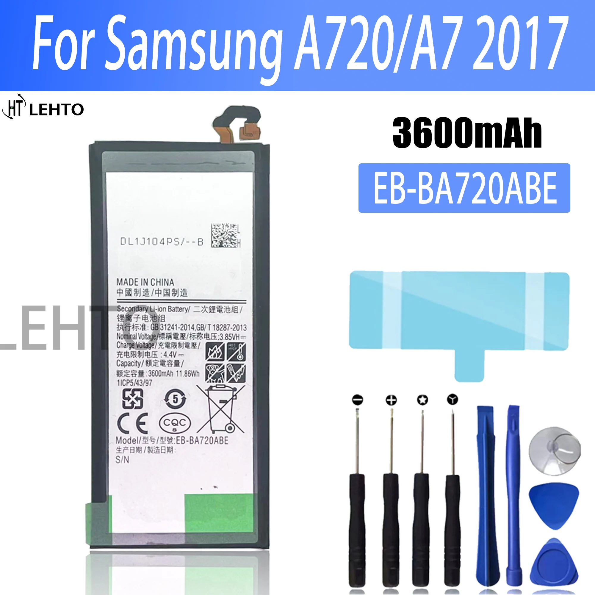 

100% high capacity EB-BA720ABE 3600mAh Battery For Samsung Galaxy A7 2017 version A720 SM-A720 A720F SM-A720S A720F/DS