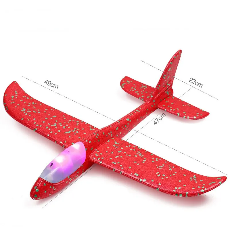 Model Aircraft Toy 49cm Luminous Foam Pirouette Hand Throw Outdoor Parent Child Interaction Children