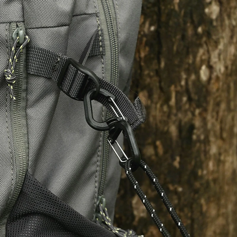 1/5/10 pcs 360 Degree S Chain Hook Black Double Clip Swivels  for Outdoor Camping Backpacks Locking Buckles Hiking Carabiner