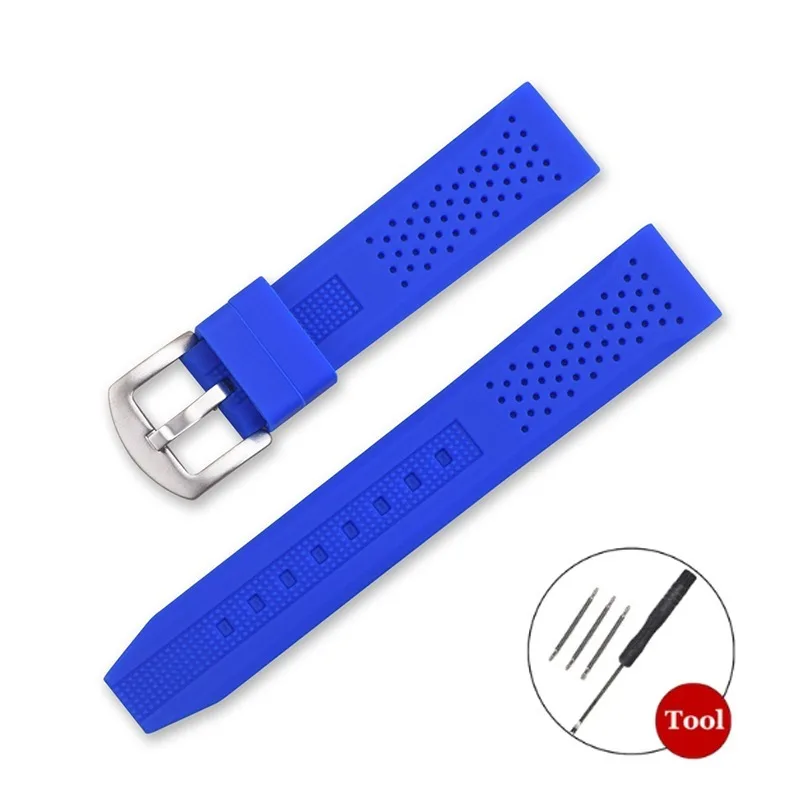 Breathable Silicone Waterproof Watchband Replacement Strap