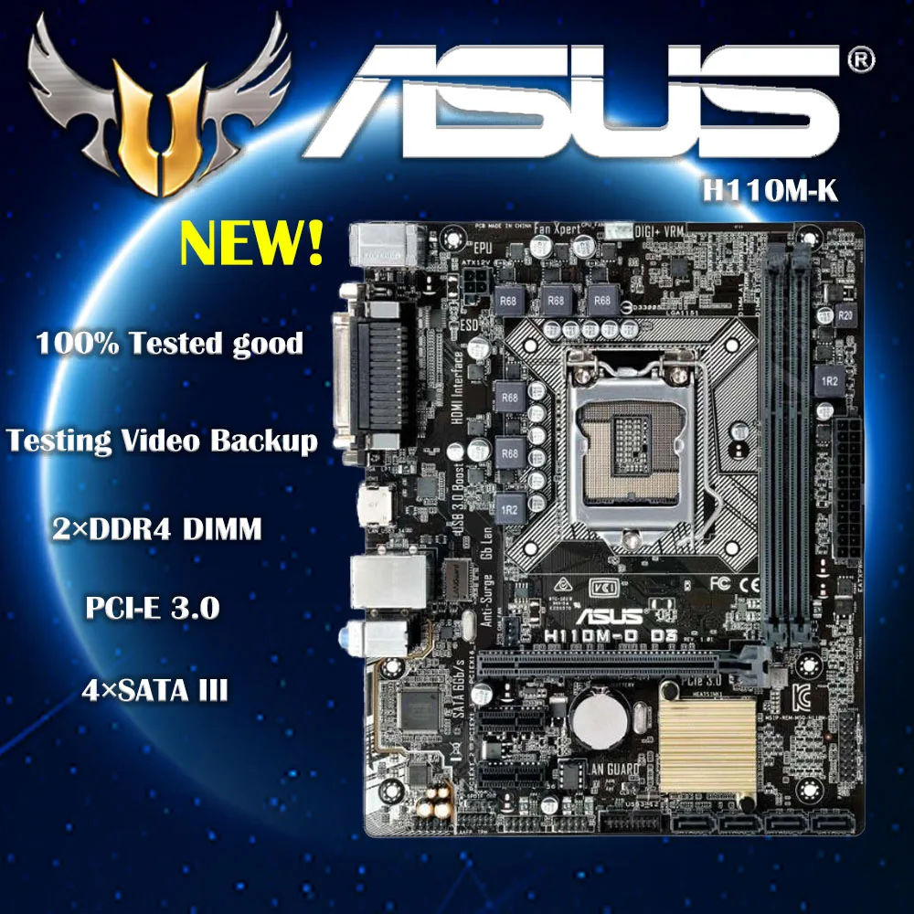 Pieno Nuovo Asus H110M-K Scheda Madre (Intel H110/Lga 1151)