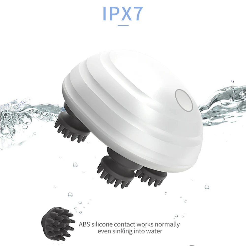 

Silicone hair scalp shampoo brush massage equipment Head body scalp massager electric