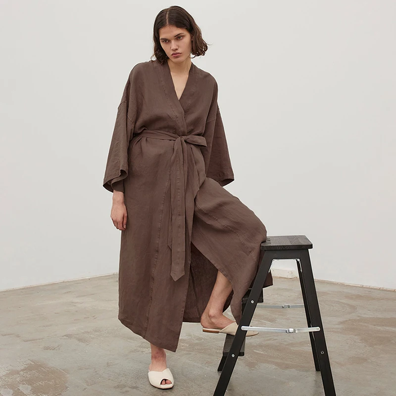 

Ночные рубашки для женщин осень 100% хлопок халат с длинным рукавом Длинные банные халаты кружевная одежда для сна Женская домашняя одежда для отдыха ночная рубашка