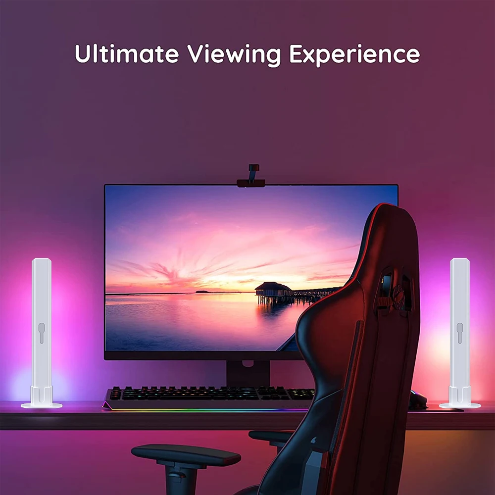RGB LED 데스크탑 플로어 램프 라이트 바 블루투스 음악 야간 조명 리듬 분위기 조명 게임 TV 룸 장식 램프