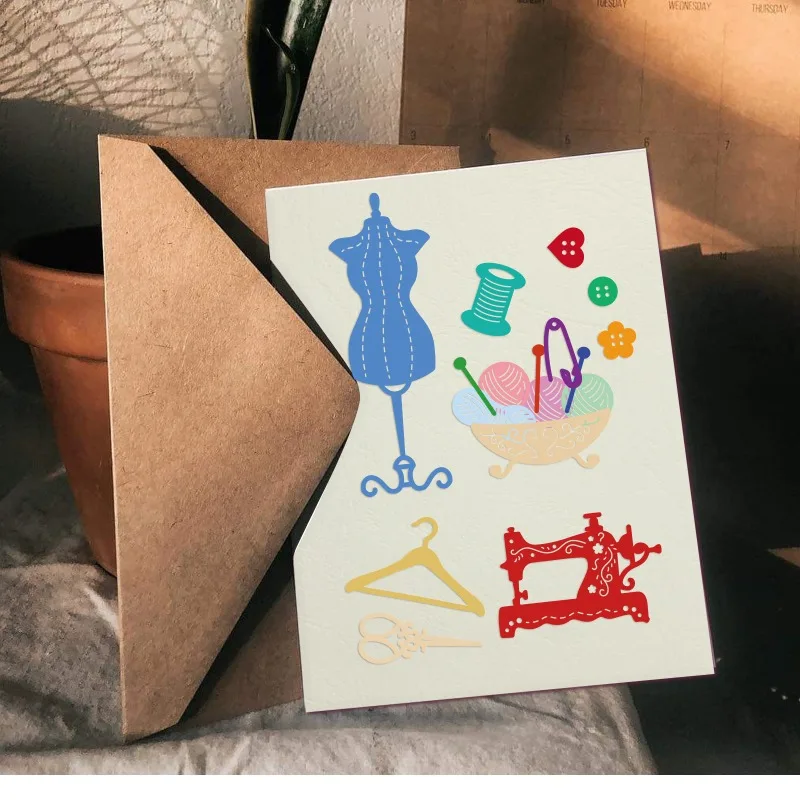 DIY 스크랩북 축제 생일 웨딩 카드 만들기 앨범, 금속 절단 다이 천, 행어 다이 컷, 재봉틀 1 개