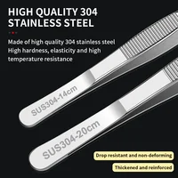 LUXIANZI Stainless Steel Tweezers High Quality 304 Long Tongs Straight Tweezer For Home Electronic Component Repair Hand Tools 4