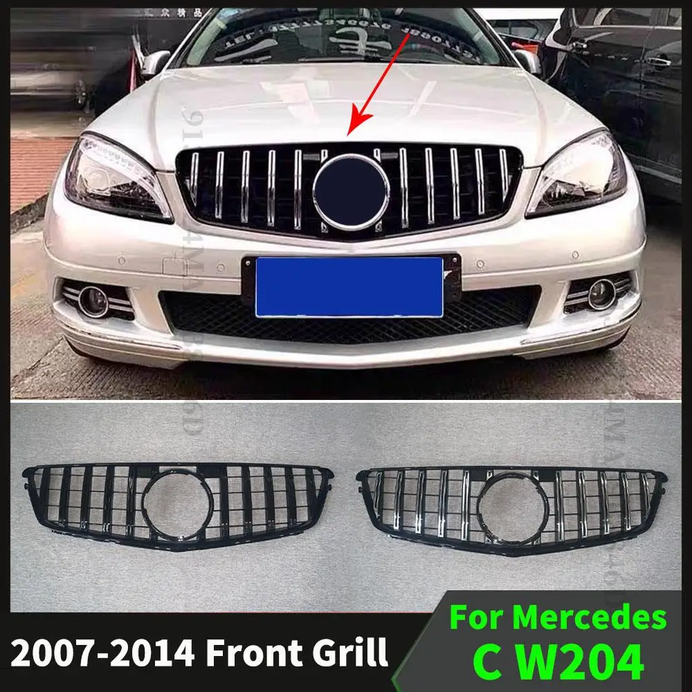 

Modified Inlet Refit Front Bumper Grille Hood Grill GT Style For Mercedes W204 Benz C 2007-2014 C43 Styling Tuning Middle Mesh
