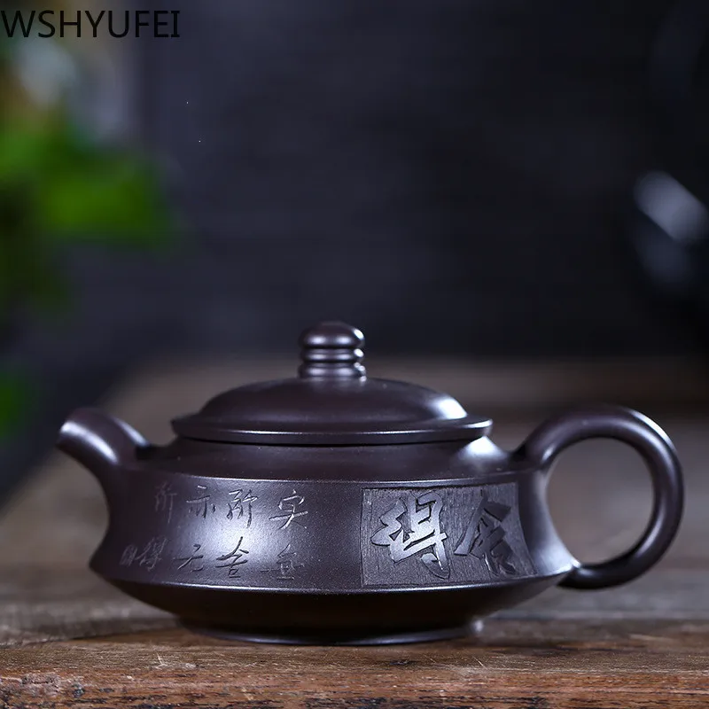 

WSHYUFEI китайский Zisha чайный горшок сырой руды черный грязевой чайный набор аутентичный полностью ручной работы Фиолетовый песочный чайник шаровой фильтр 120 мл