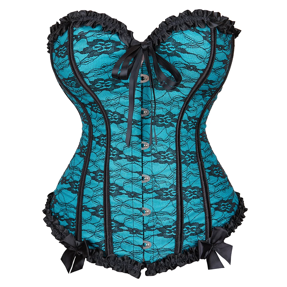 Floral Overbust Burlesque Corset For Women Sexy Lingerie Top For