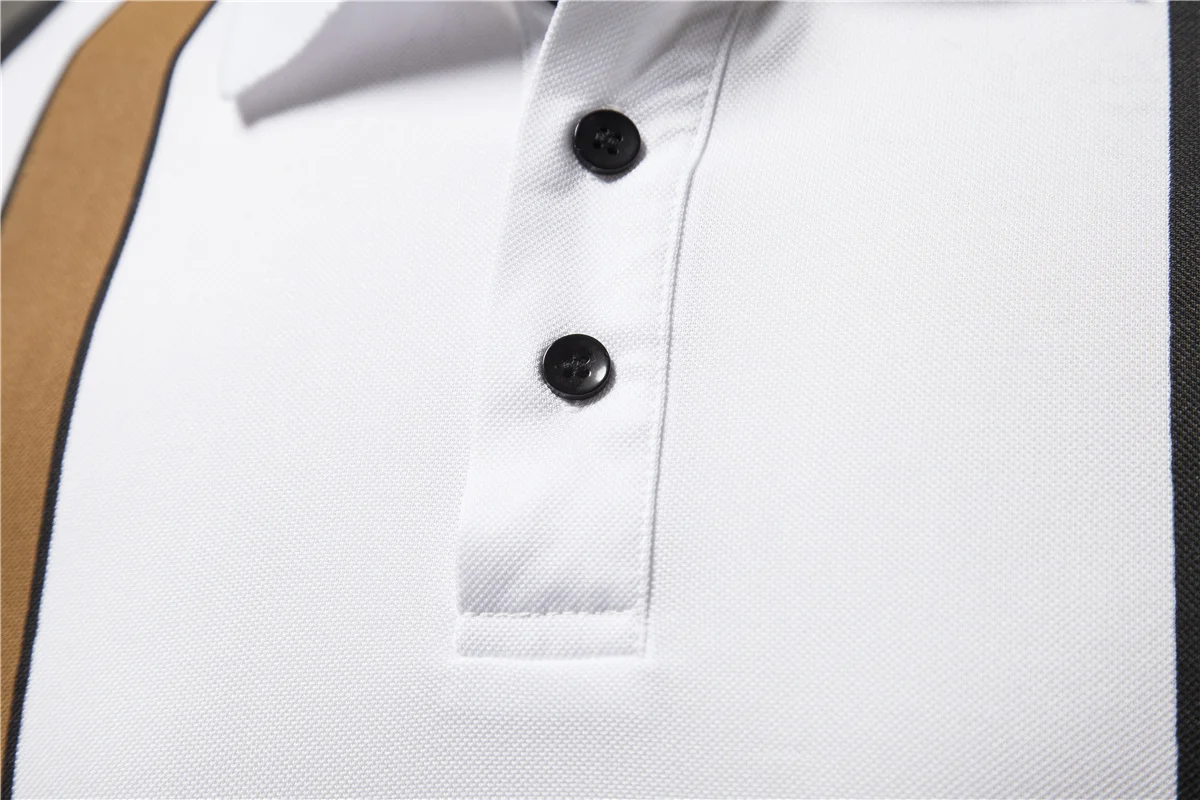 New Summer Men's Polo Lapel Collar Striped 6