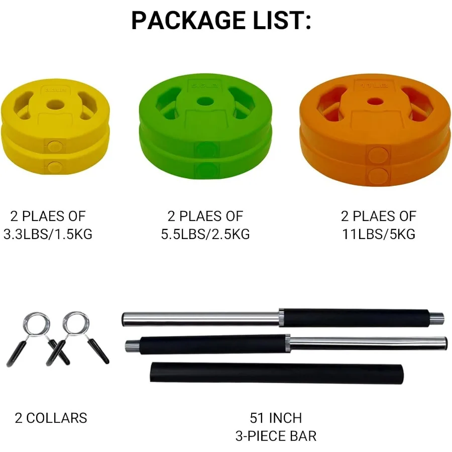 Adjustable Barbell Weight Set, Pesas Para Ejercicios En Casa, Dumbbell Set for Exercise, Lifting, And To Build Muscle