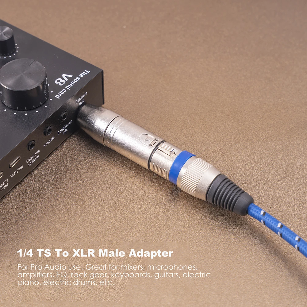 1/2   ÷-3  XLR  ȯ, 1/4 ġ TS-XLR Ŀ, ũ ͼ  Ŀ, 1/4 ġ, 6.35mm